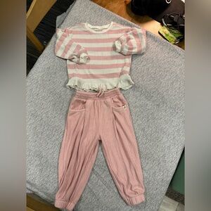 Easy Peasy Pink & White Striped Set, 2T
